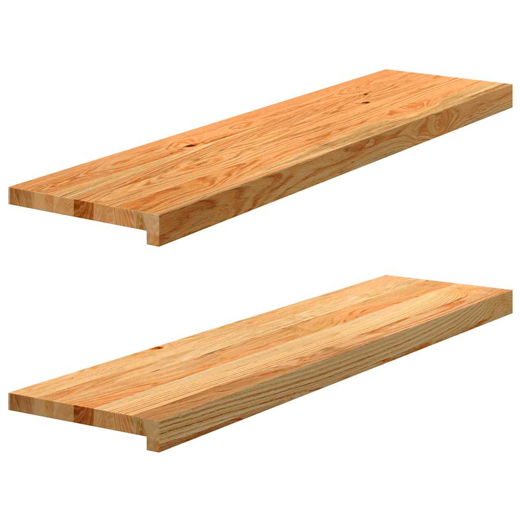 vidaXL Fensterbänke 2 Stk. Hellbraun 100x30x2 cm Massivholz Eiche