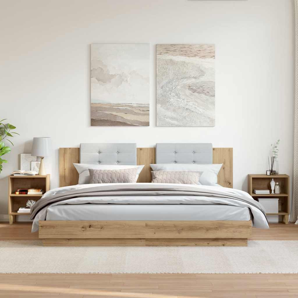 vidaXL Nachttische 2 Stk. Artisan-Eiche 40x30x50 cm Holzwerkstoff