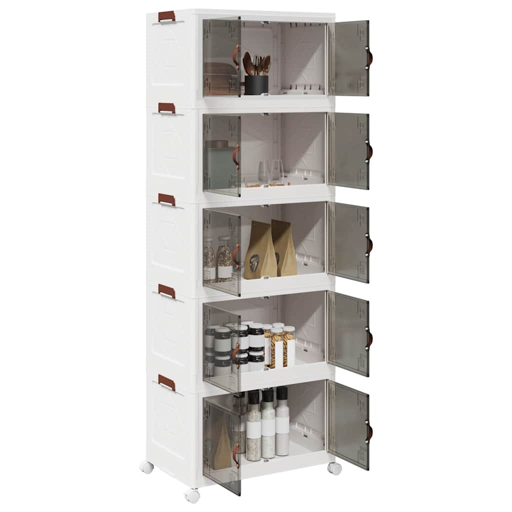 vidaXL Aufbewahrungsbox mit Rädern Stapelbar 5-stöckig 75L 64x40x179cm