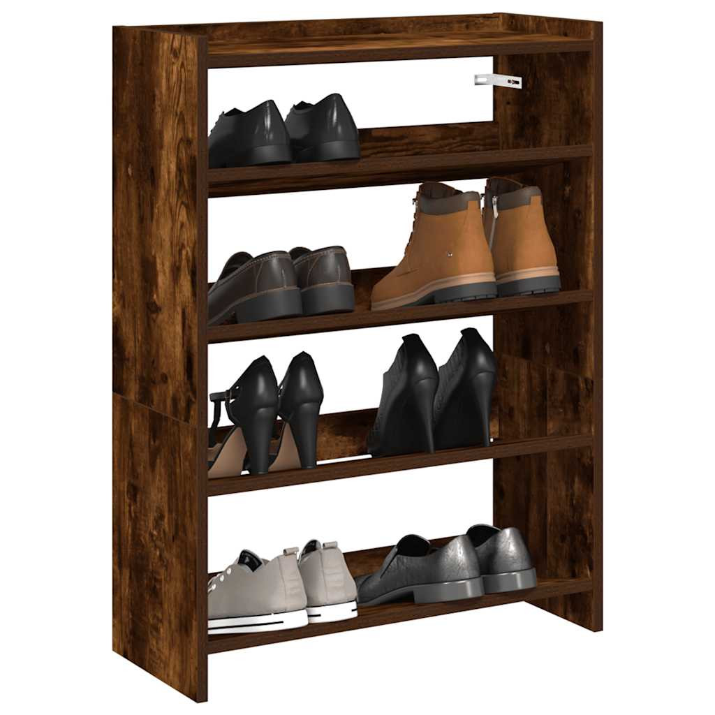 vidaXL Schuhregal Räuchereiche 60x25x62 cm Holzwerkstoff