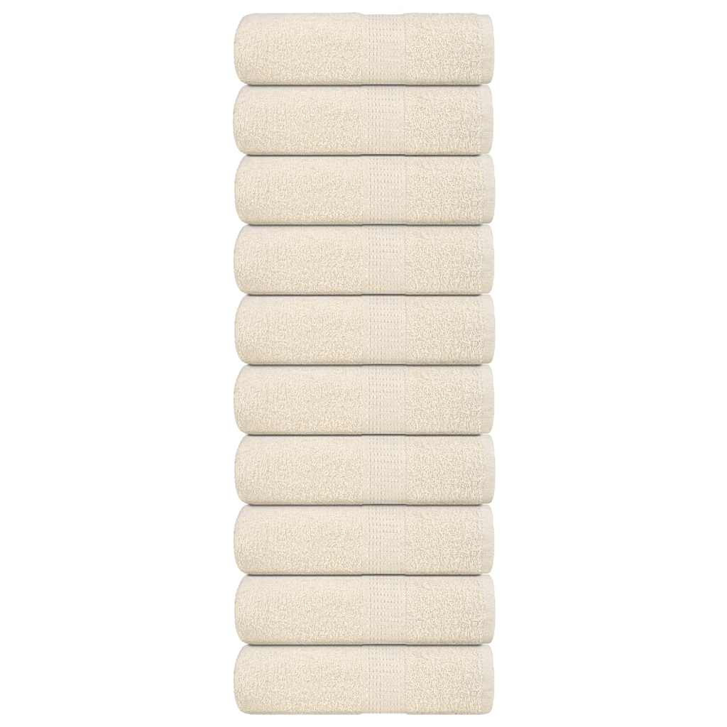 vidaXL Gästetücher FROGN 10 Stk. Creme 30x50 cm 360 g/m²