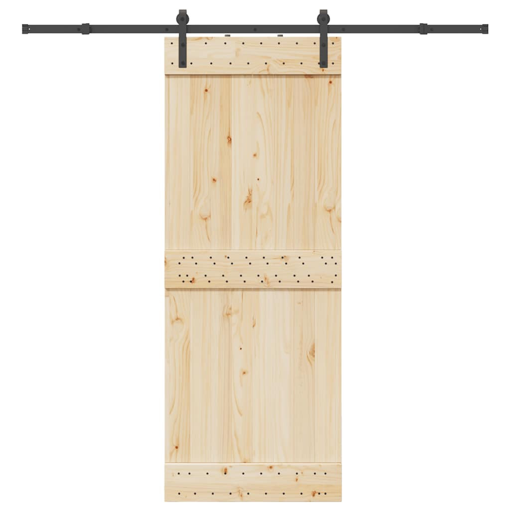 vidaXL Schiebetürbeschlag-Set 213,5 cm Stahl Schwarz