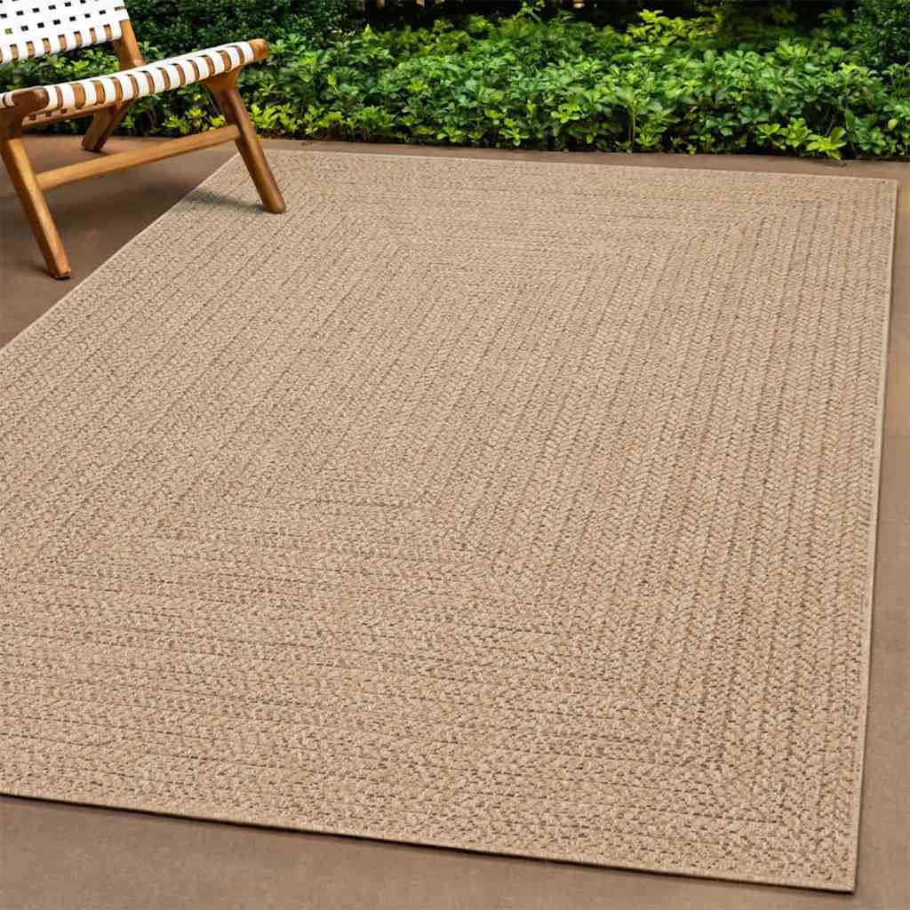 vidaXL Teppich ZIZUR 100x200 cm Jute-Optik Indoor und Outdoor
