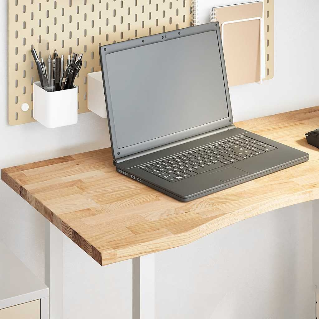 vidaXL Schreibtischplatte Unbehandelt 100x50x2,5 cm Massivholz Eiche
