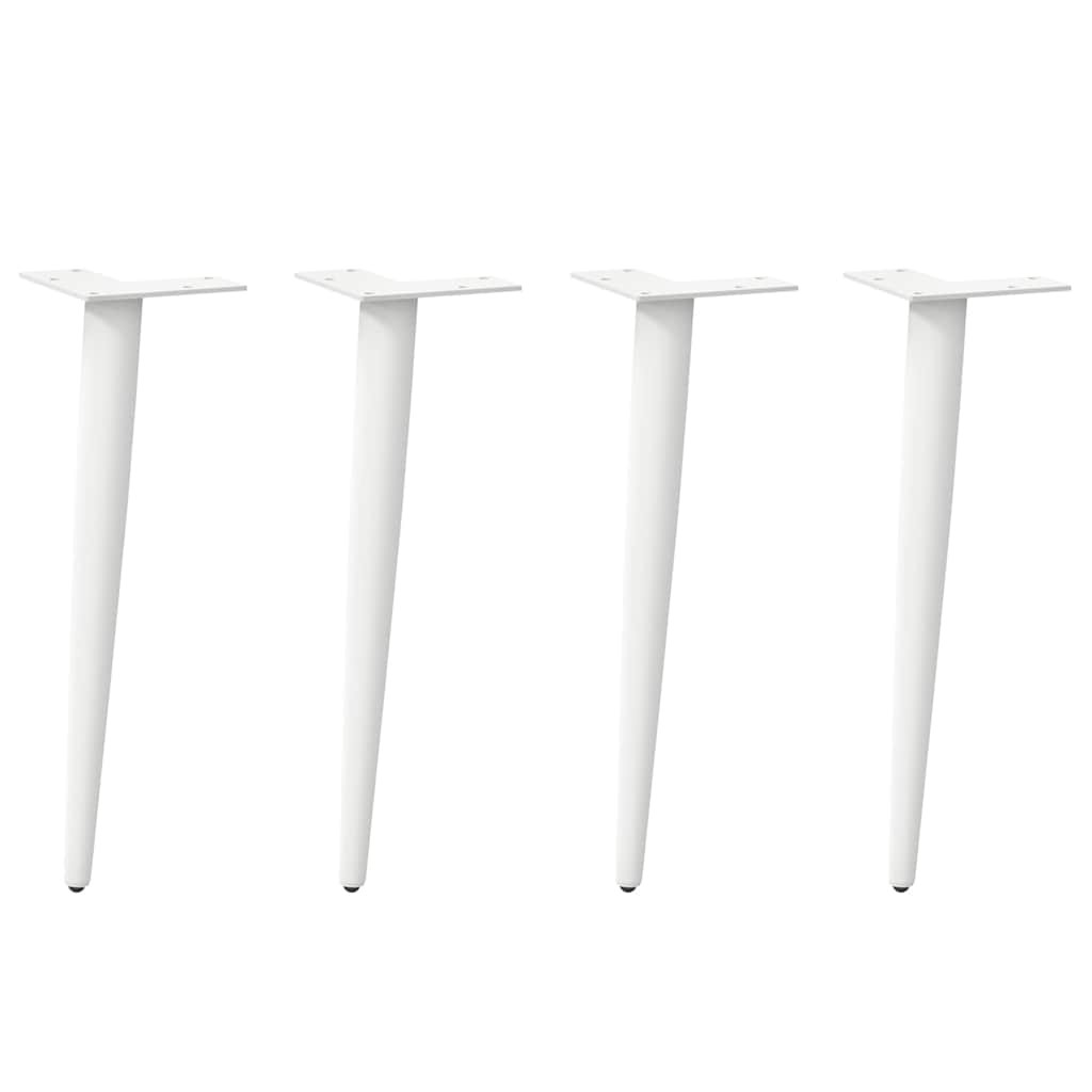 vidaXL Couchtischbeine Konische Form 4 Stk. Weiß 30-31 cm Stahl
