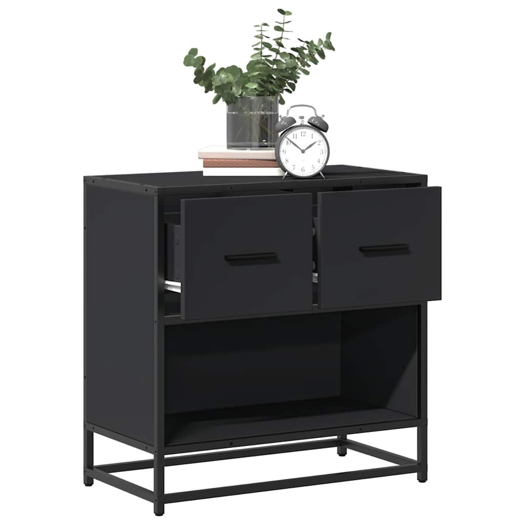 vidaXL Nachttisch Schwarz 60x31x60 cm Holzwerkstoff und Metall