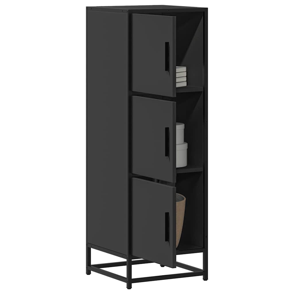 vidaXL Highboard Schwarz 35,5x35x106,5 cm Holzwerkstoff und Metall