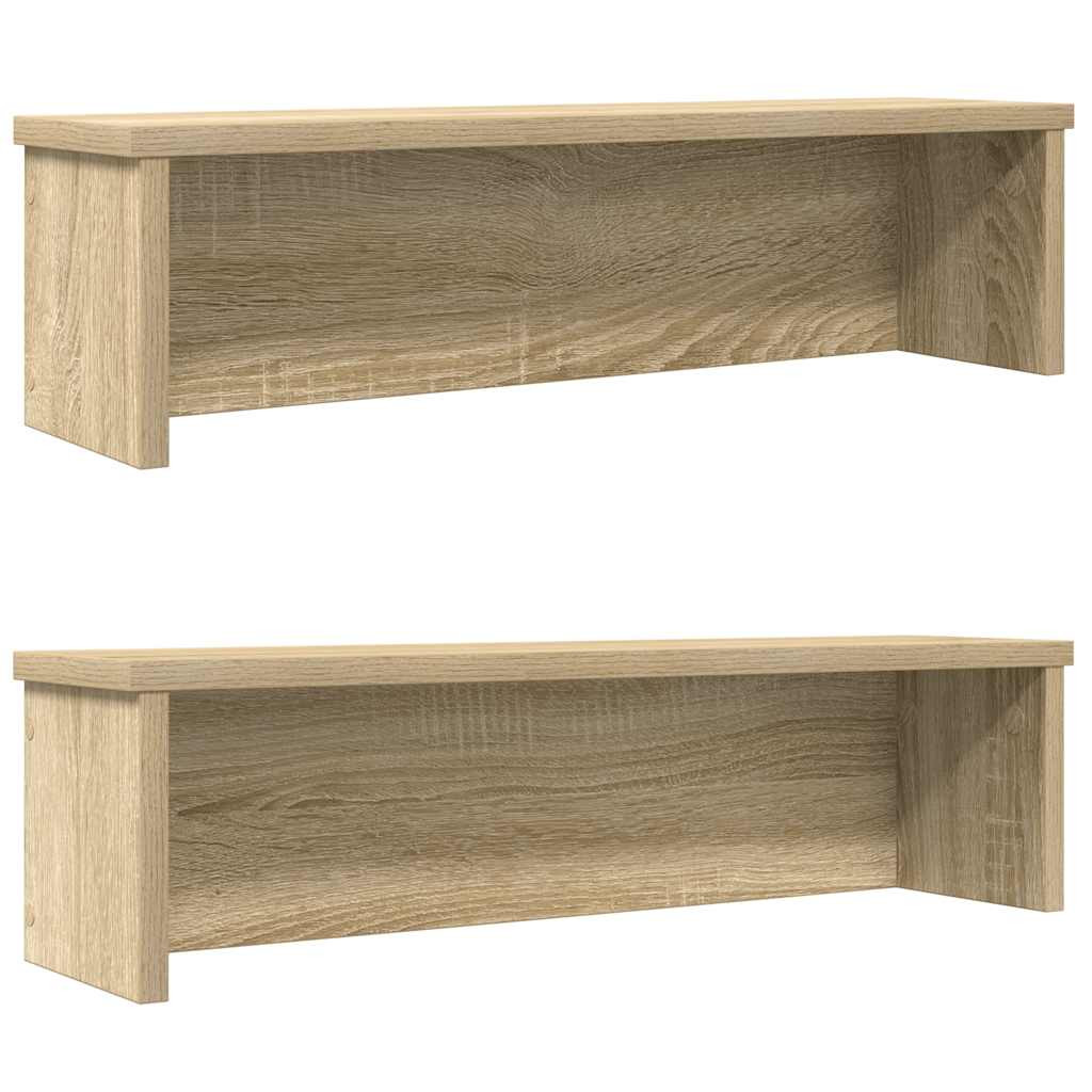 vidaXL Küchenregale Stapelbar 2 Stk. Sonoma-Eiche 50x15x16 cm