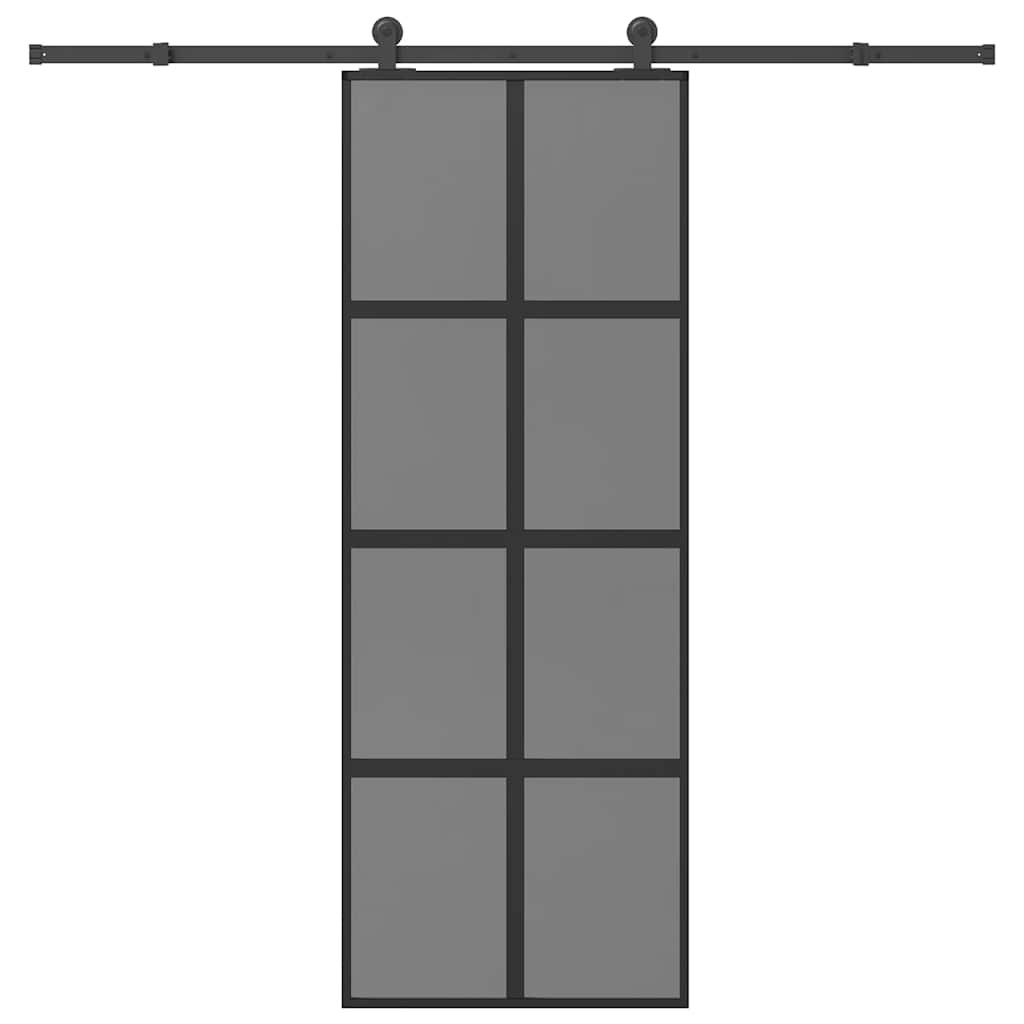 vidaXL Schiebetür mit Beschlag 76x205 cm Hartglas & Aluminium