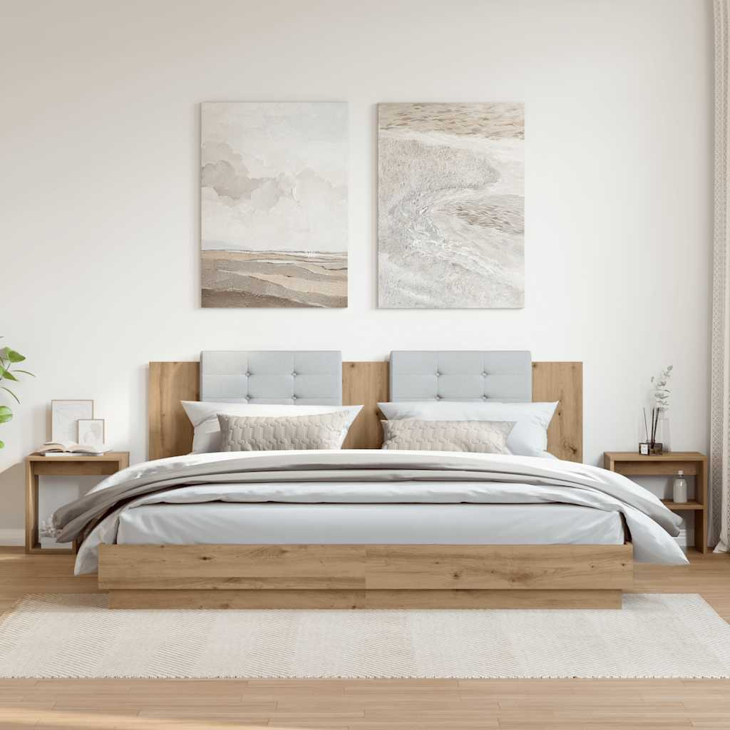 vidaXL Nachttische 2 Stk. Artisan-Eiche 40x30x40 cm Holzwerkstoff