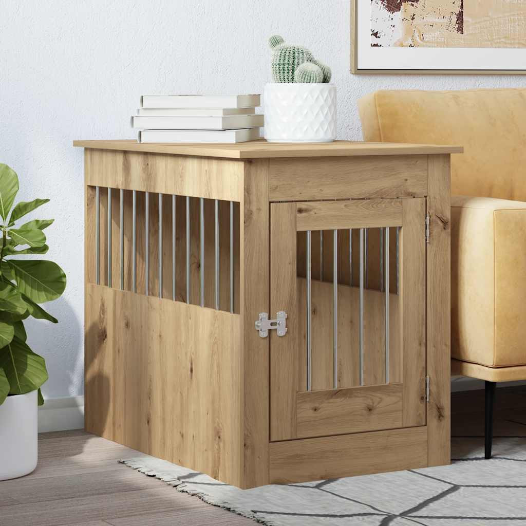 vidaXL Hundekäfig im Möbelstil Artisan-Eiche 55x80x68 cm Holzwerkstoff
