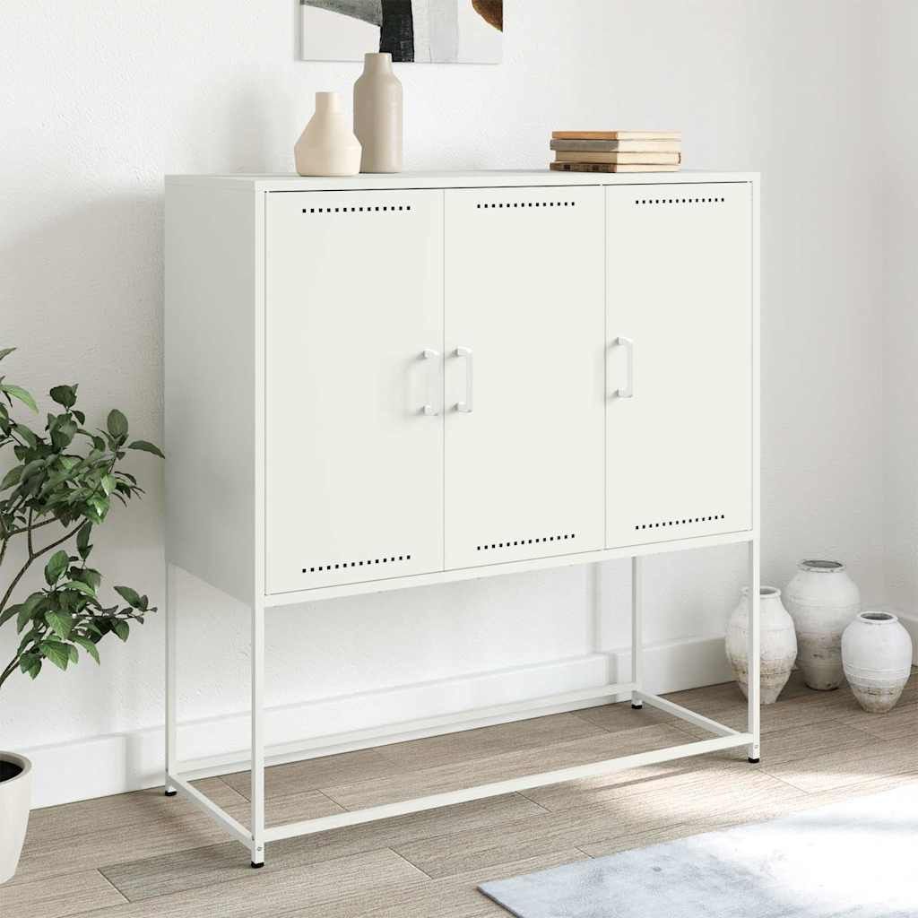 vidaXL Highboard Weiß 100,5x39x107 cm Stahl