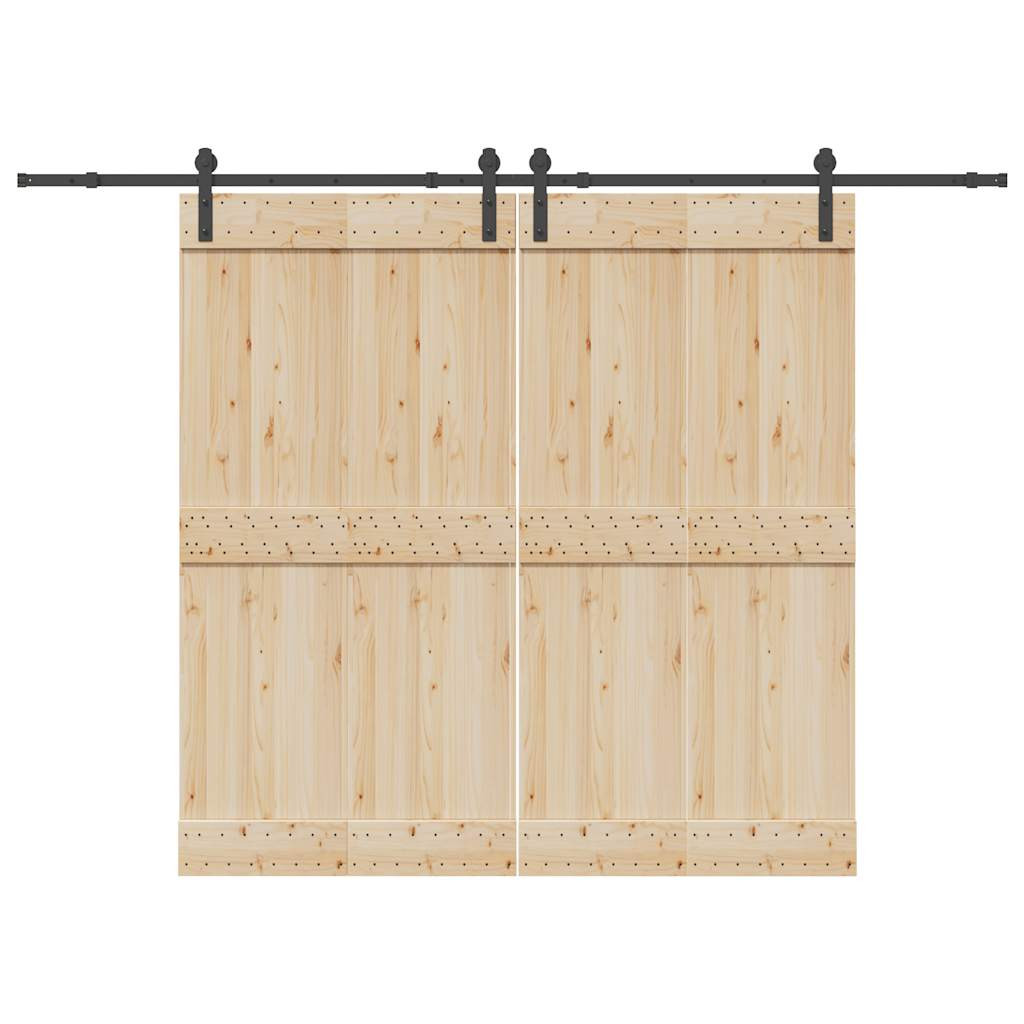 vidaXL Schiebetürbeschlag-Set 305 cm Stahl Schwarz