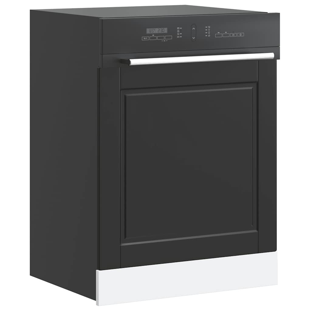 vidaXL Geschirrspülerblende Porto Schwarz 60x1,5x57 cm Holzwerkstoff