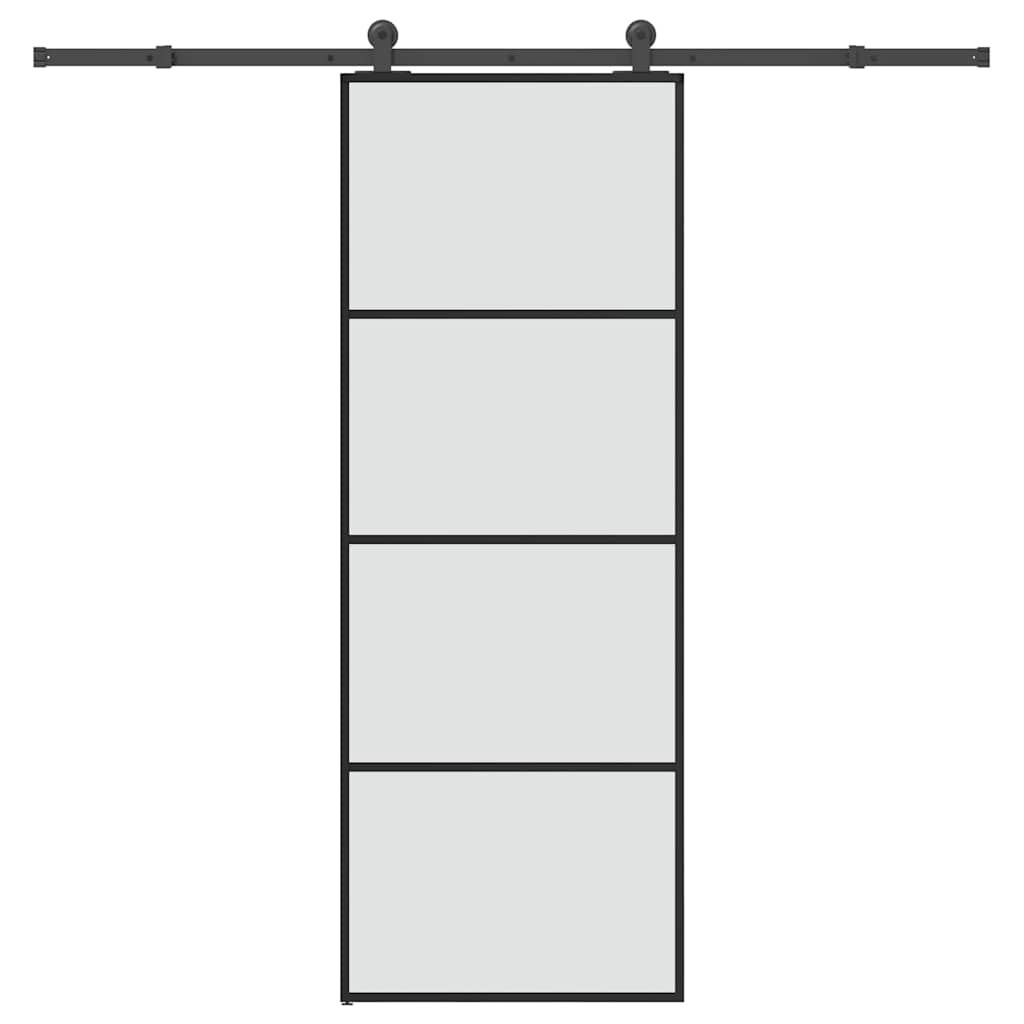 vidaXL Schiebetür mit Beschlag 76x205 cm ESG-Glas & Aluminium