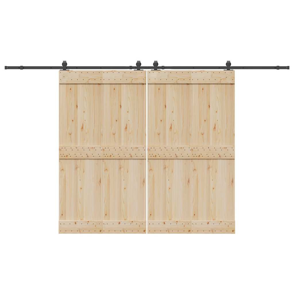 vidaXL Schiebetürbeschlag-Set 366 cm Stahl Schwarz