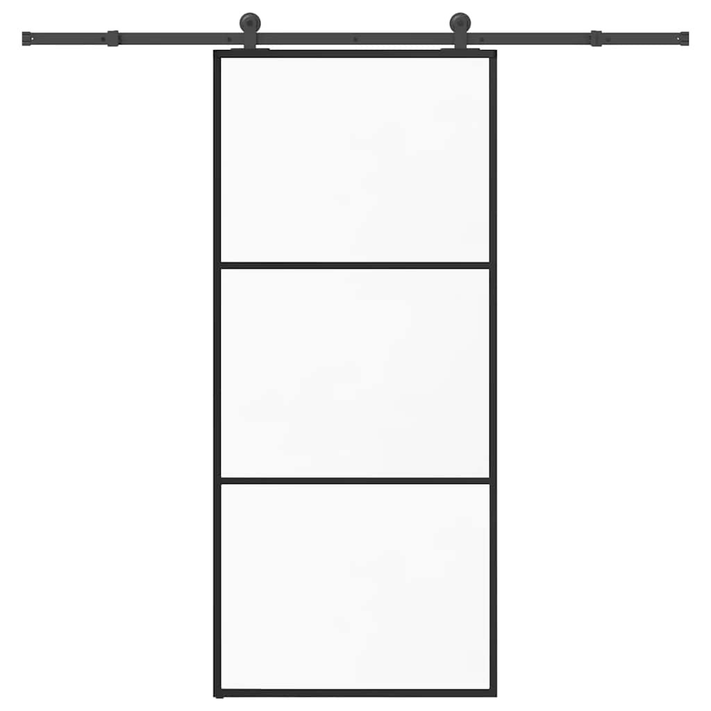 vidaXL Schiebetür mit Beschlag 90x205 cm ESG-Glas & Aluminium