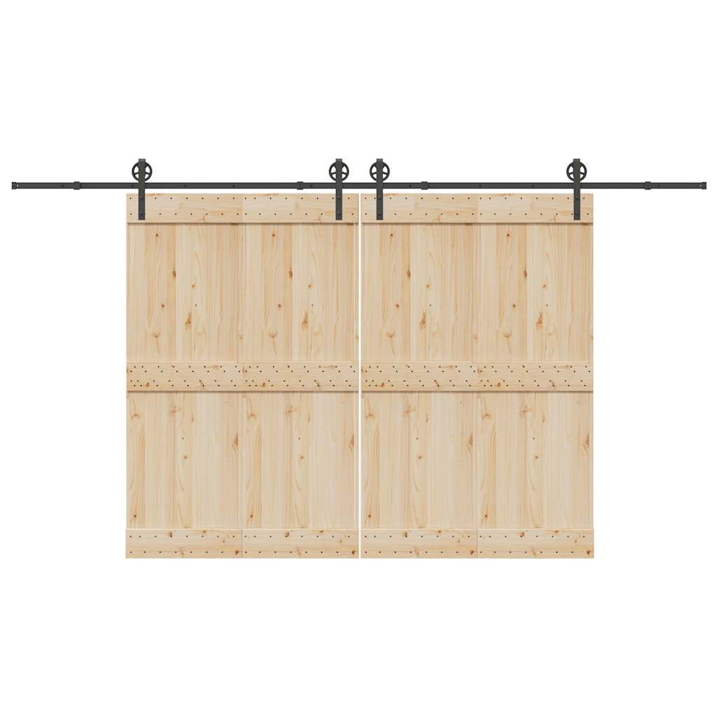 vidaXL Schiebetürbeschlag-Set 400 cm Stahl Schwarz