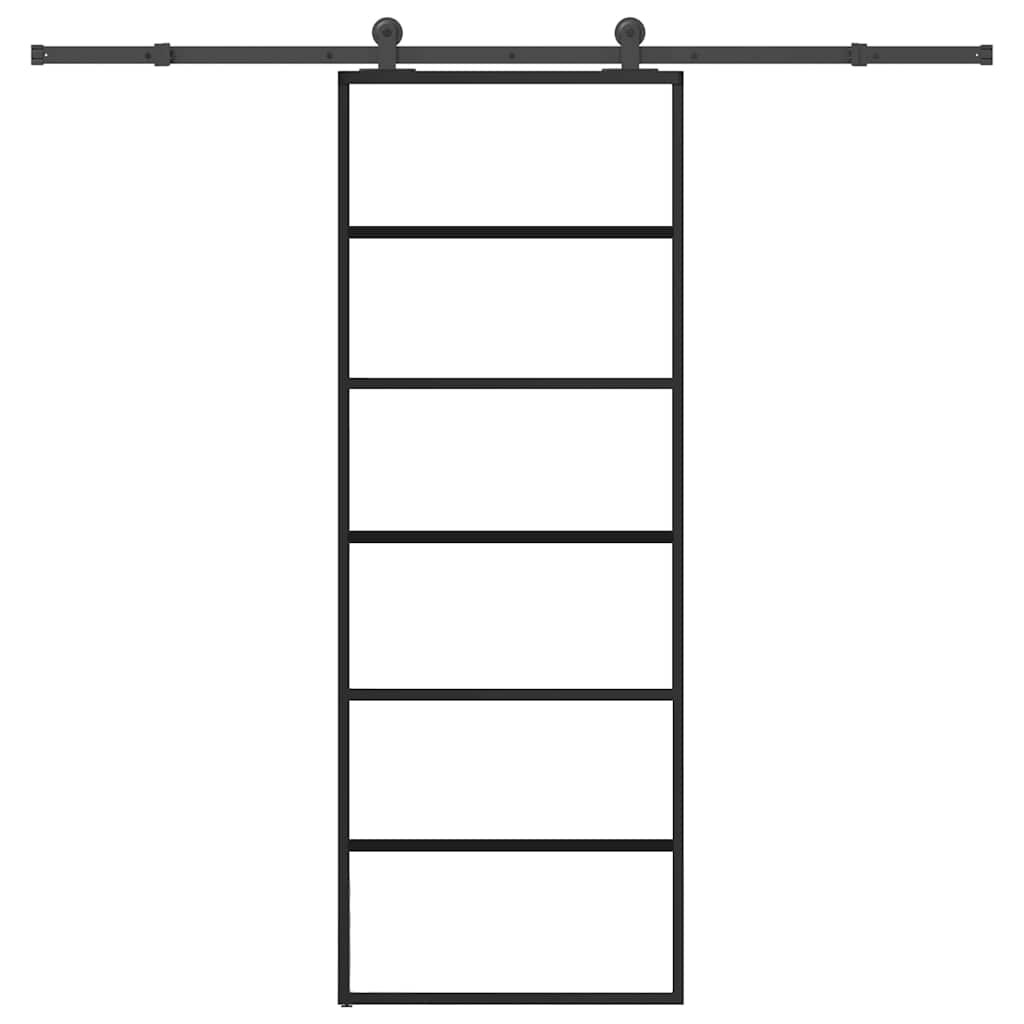 vidaXL Schiebetür mit Beschlag 76x205 cm ESG-Glas & Aluminium