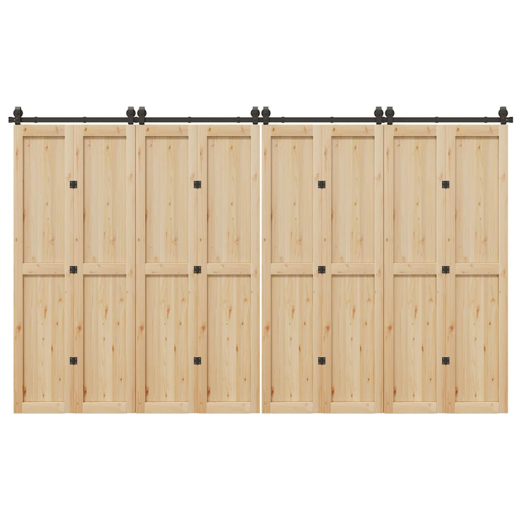 vidaXL Schiebetürbeschlag-Set 366 cm Stahl Schwarz