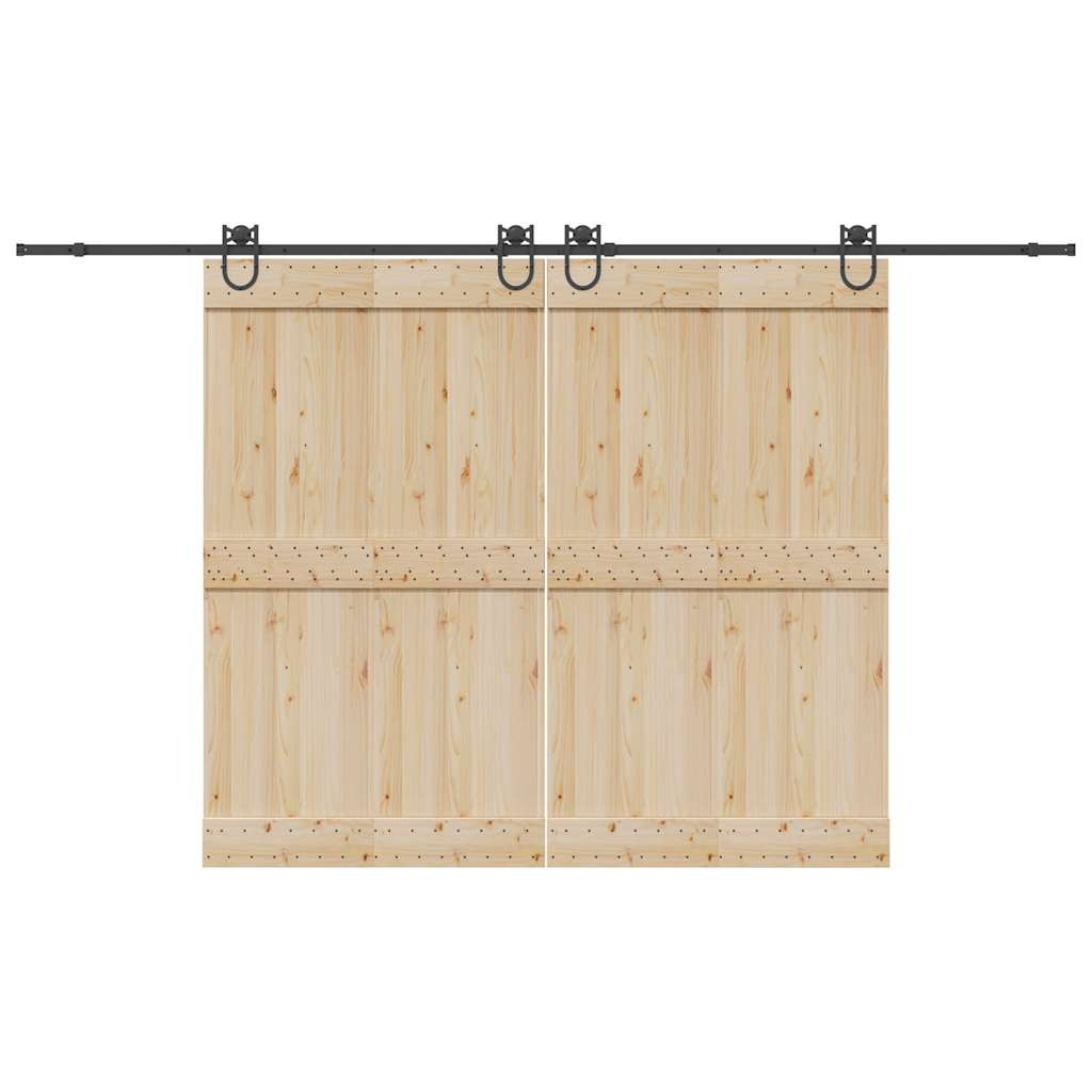 vidaXL Schiebetürbeschlag-Set 366 cm Stahl Schwarz