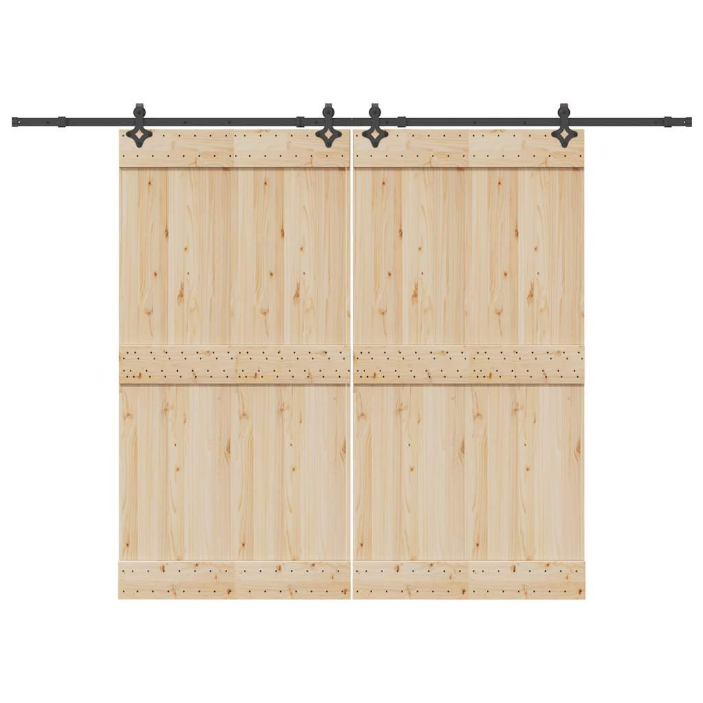 vidaXL Schiebetürbeschlag-Set 305 cm Stahl Schwarz