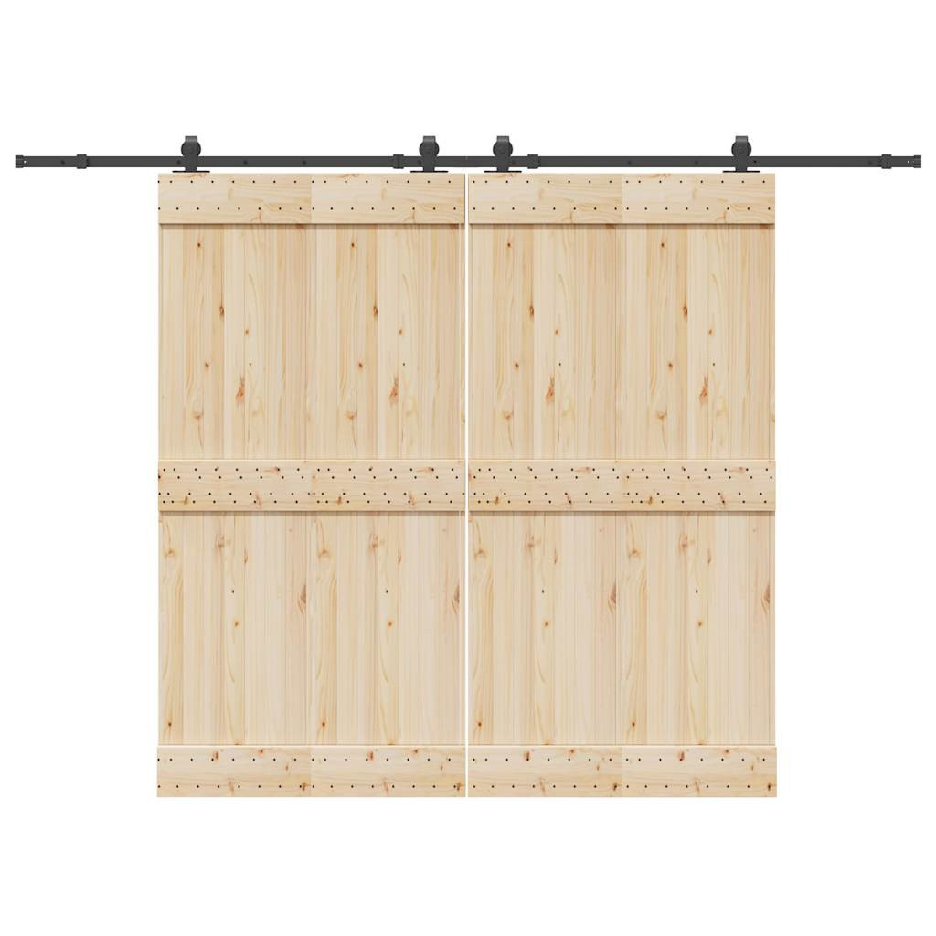 vidaXL Schiebetürbeschlag-Set 305 cm Stahl Schwarz