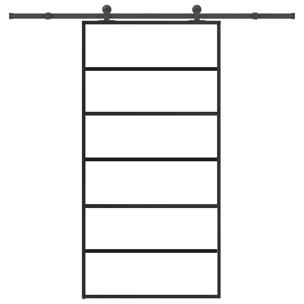 vidaXL Schiebetür mit Beschlag 102x205 cm ESG-Glas & Aluminium