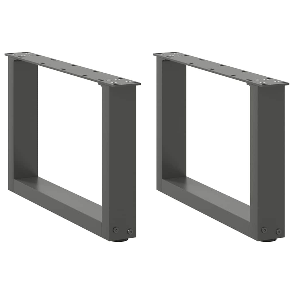 vidaXL Couchtischbeine U-Form 2 Stk. Anthrazit 50x(30-31) cm Stahl