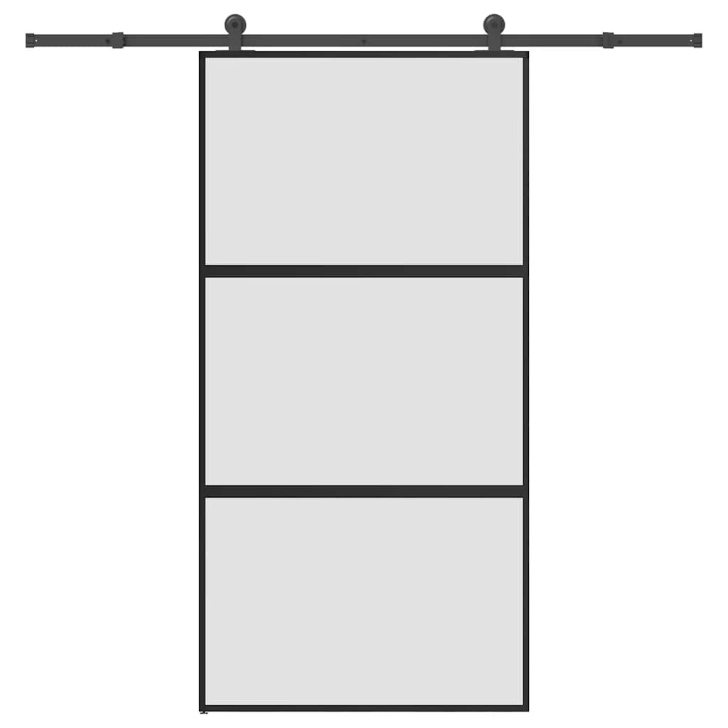 vidaXL Schiebetür mit Beschlag 102,5x205 cm Hartglas & Aluminium