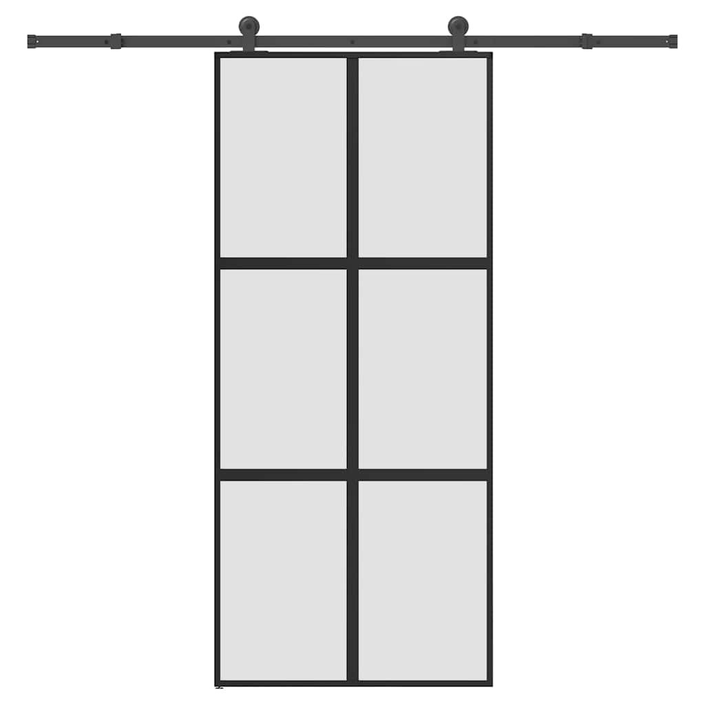 vidaXL Schiebetür mit Beschlag 90x205 cm Hartglas & Aluminium