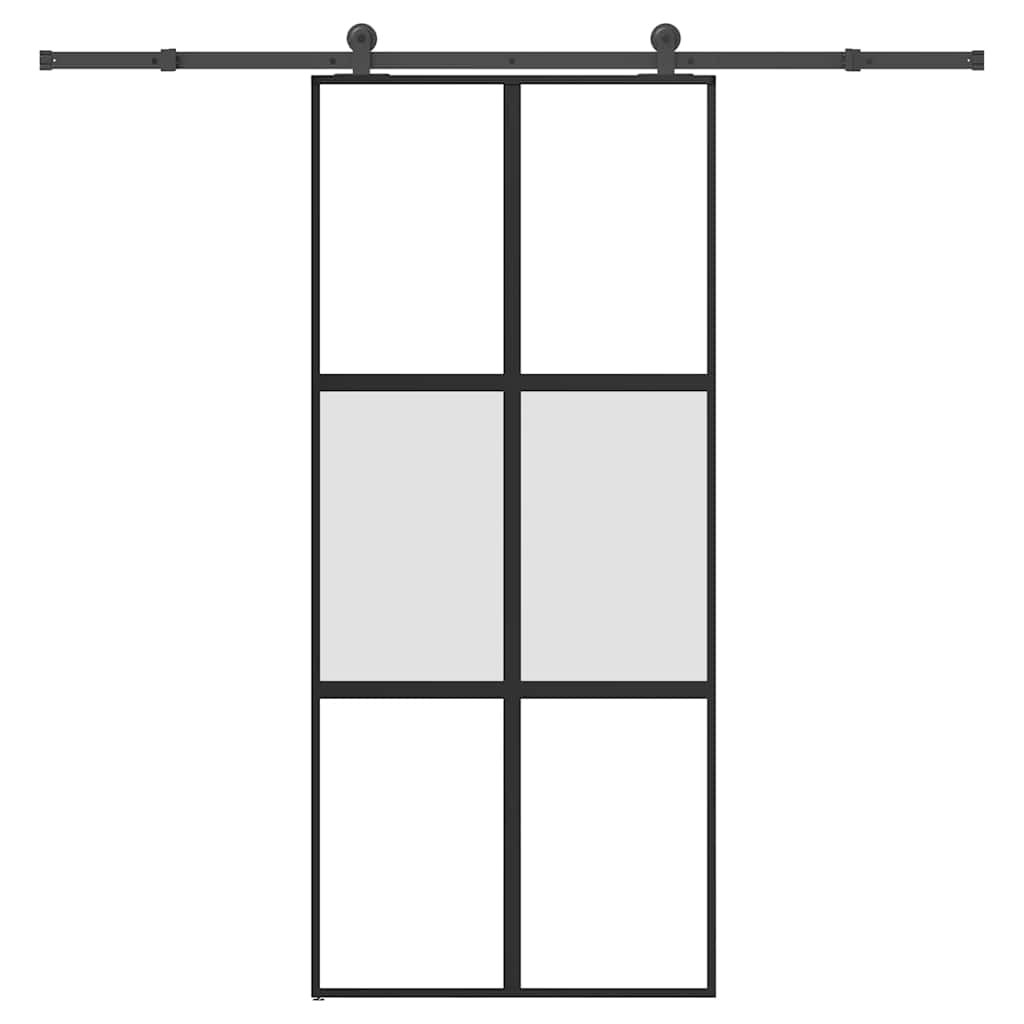 vidaXL Schiebetür mit Beschlag 90x205 cm Hartglas & Aluminium