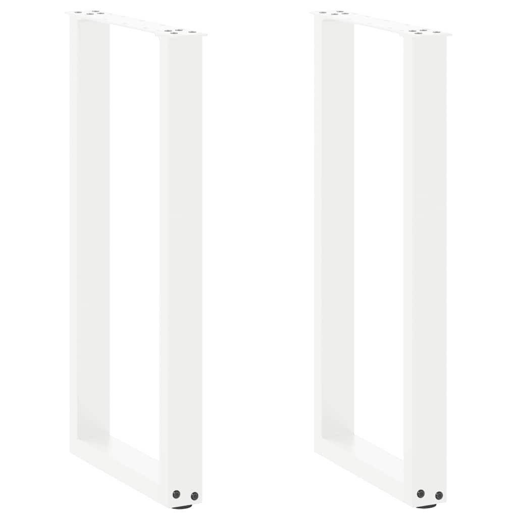 vidaXL Konsolentischbeine U-Form 2 Stk. Weiß 38x(72-73) cm Stahl