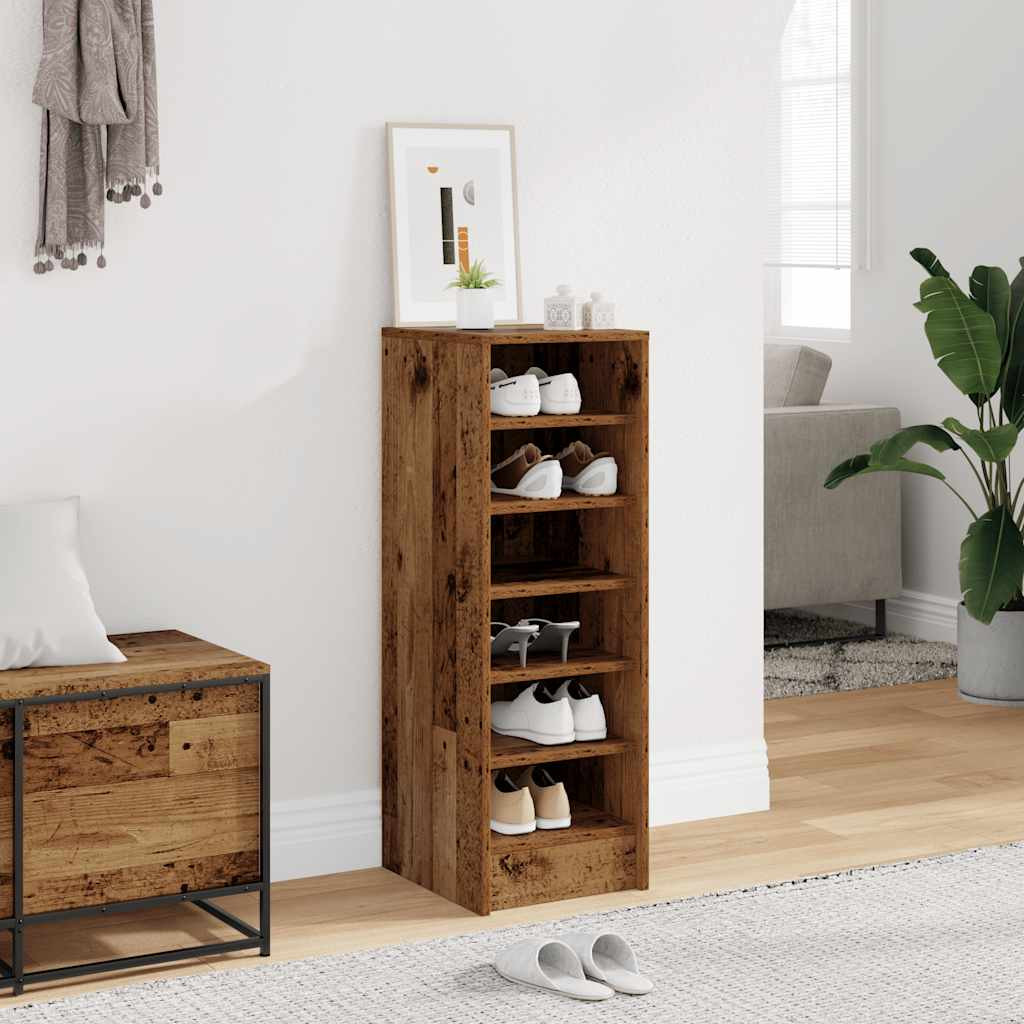 vidaXL Schuhschrank Altholz-Optik 32x35x92 cm Holzwerkstoff