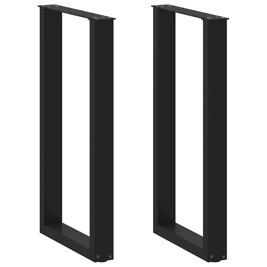vidaXL Bartischbeine U-Form 2 Stk. Schwarz 40x(90-91) cm Stahl