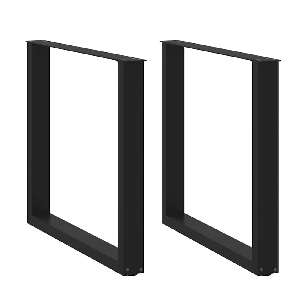 vidaXL Esstischbeine U-Form 2 Stk. Schwarz 90x(72-73) cm Stahl