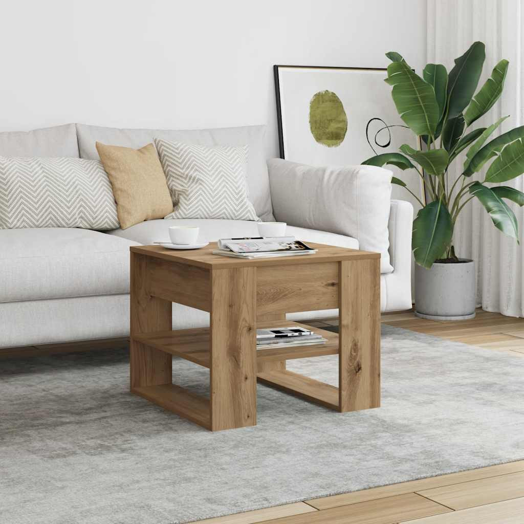 vidaXL Couchtisch Artisan-Eiche 55,5x55x45 cm Holzwerkstoff