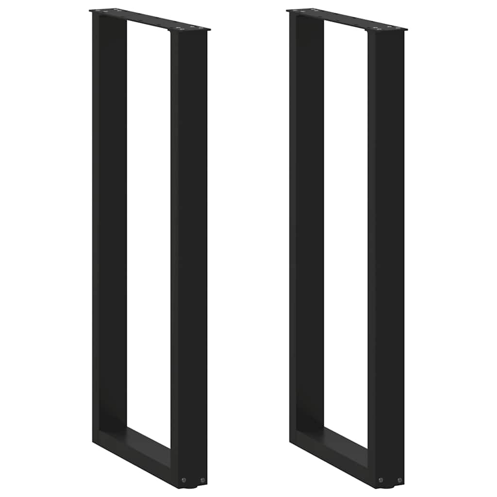 vidaXL Bartischbeine U-Form 2 Stk. Schwarz 40x(110-111) cm Stahl