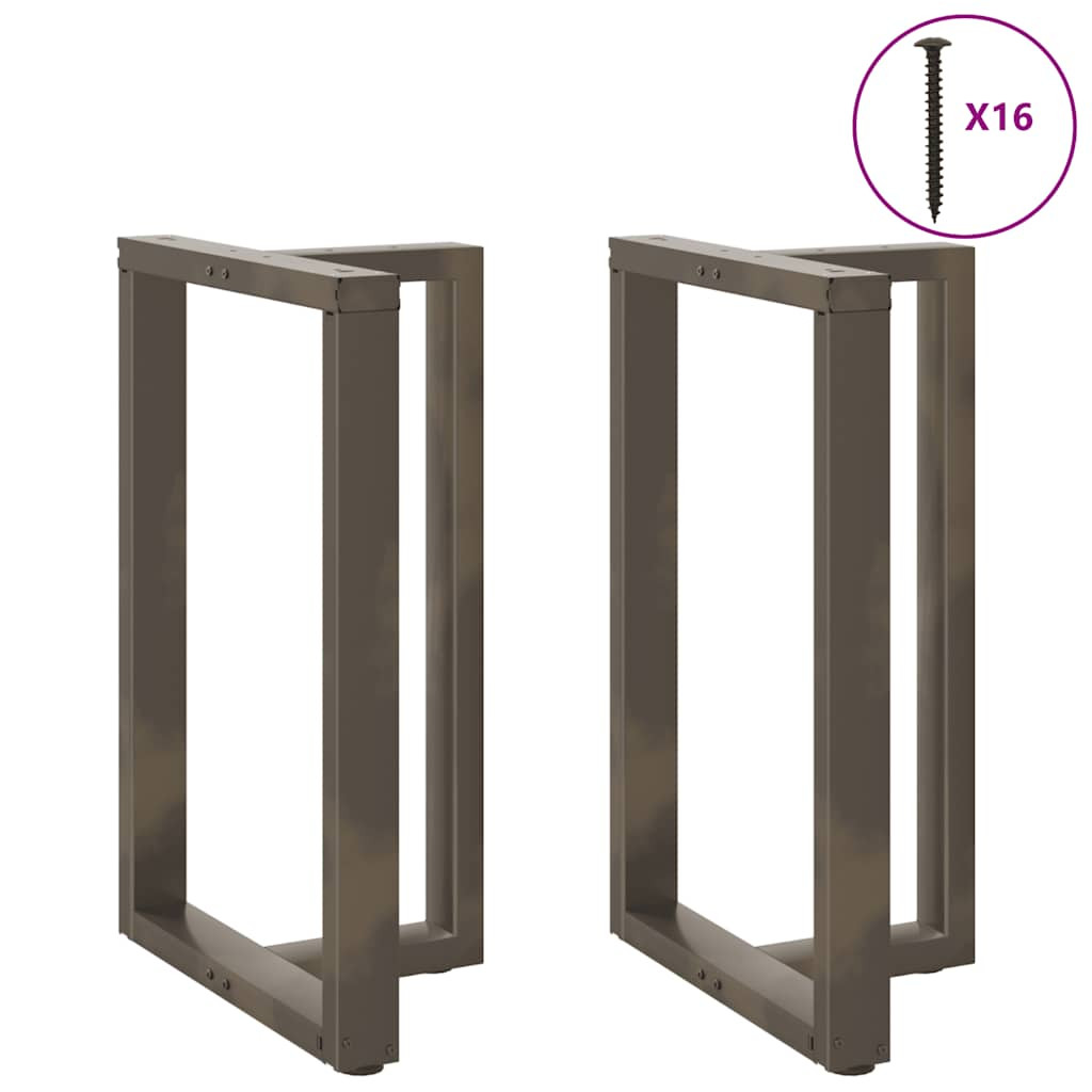 vidaXL Bartischbeine T-Form 2 Stk. Naturstahl 60x35x(90-91) cm Stahl