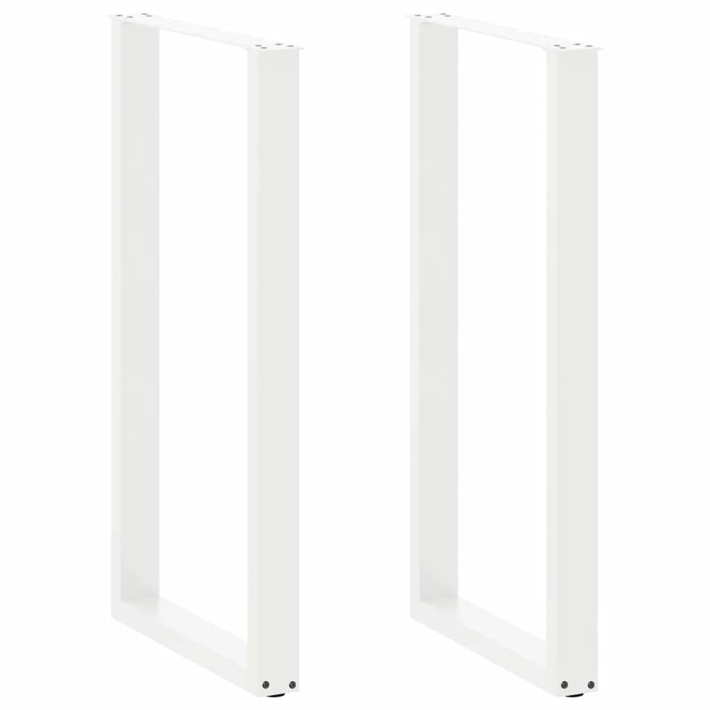 vidaXL Bartischbeine U-Form 2 Stk. Weiß 60x(110-111) cm Stahl