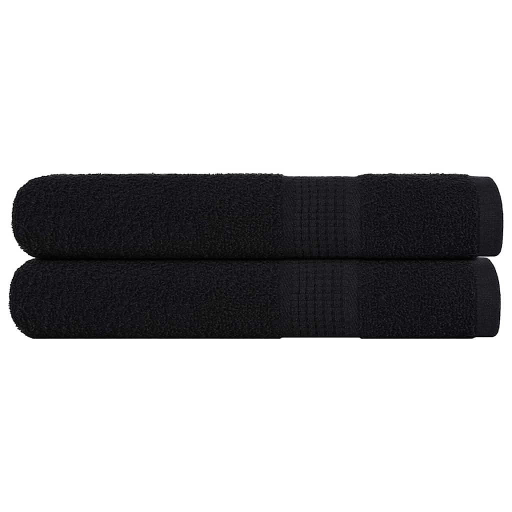 vidaXL Handtücher FROGN 2 Stk. Schwarz 100x200 cm 360 g/m²