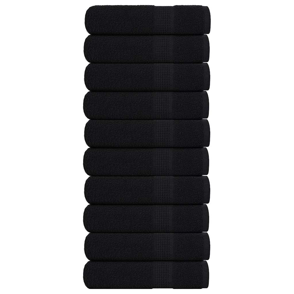 vidaXL Duschtücher FROGN 10 Stk. Schwarz 70x140 cm 360 g/m²