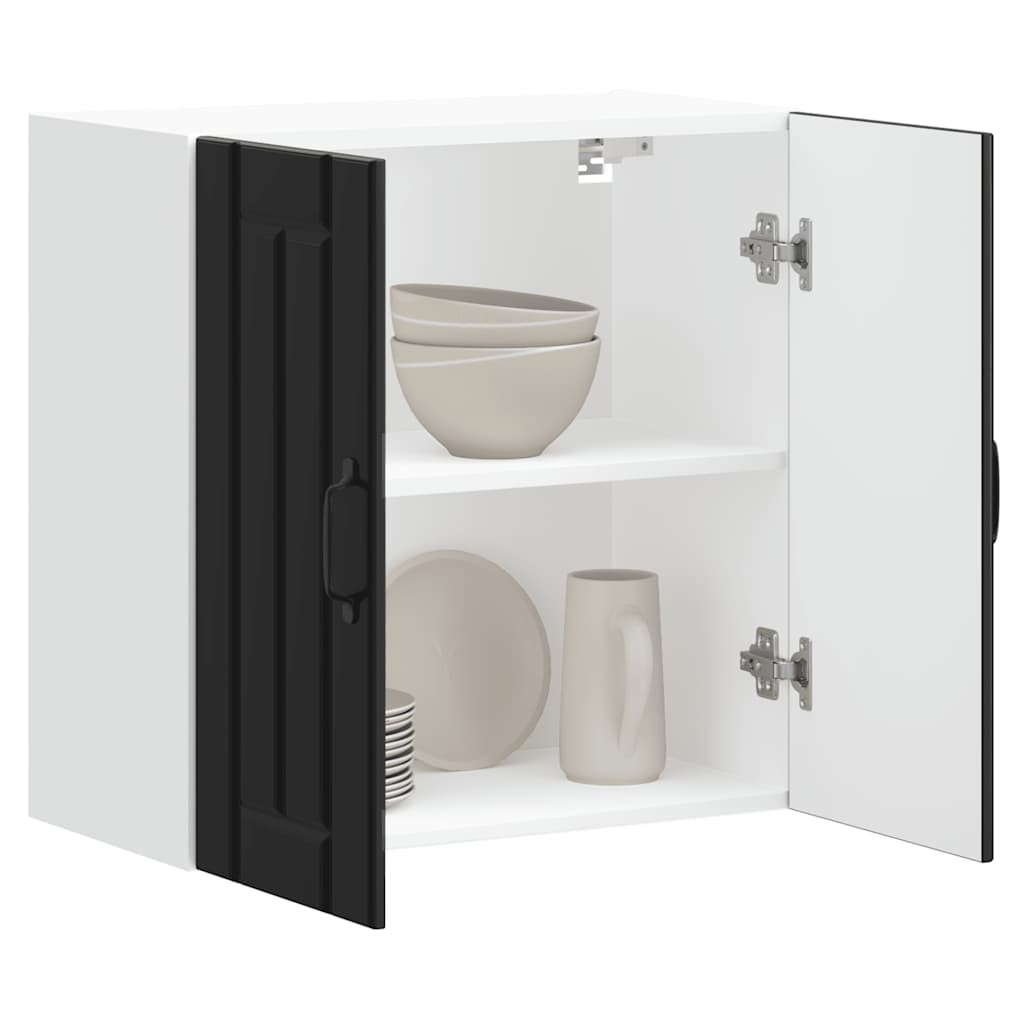vidaXL Küchen-Hängeschrank Lucca Schwarz Holzwerkstoff