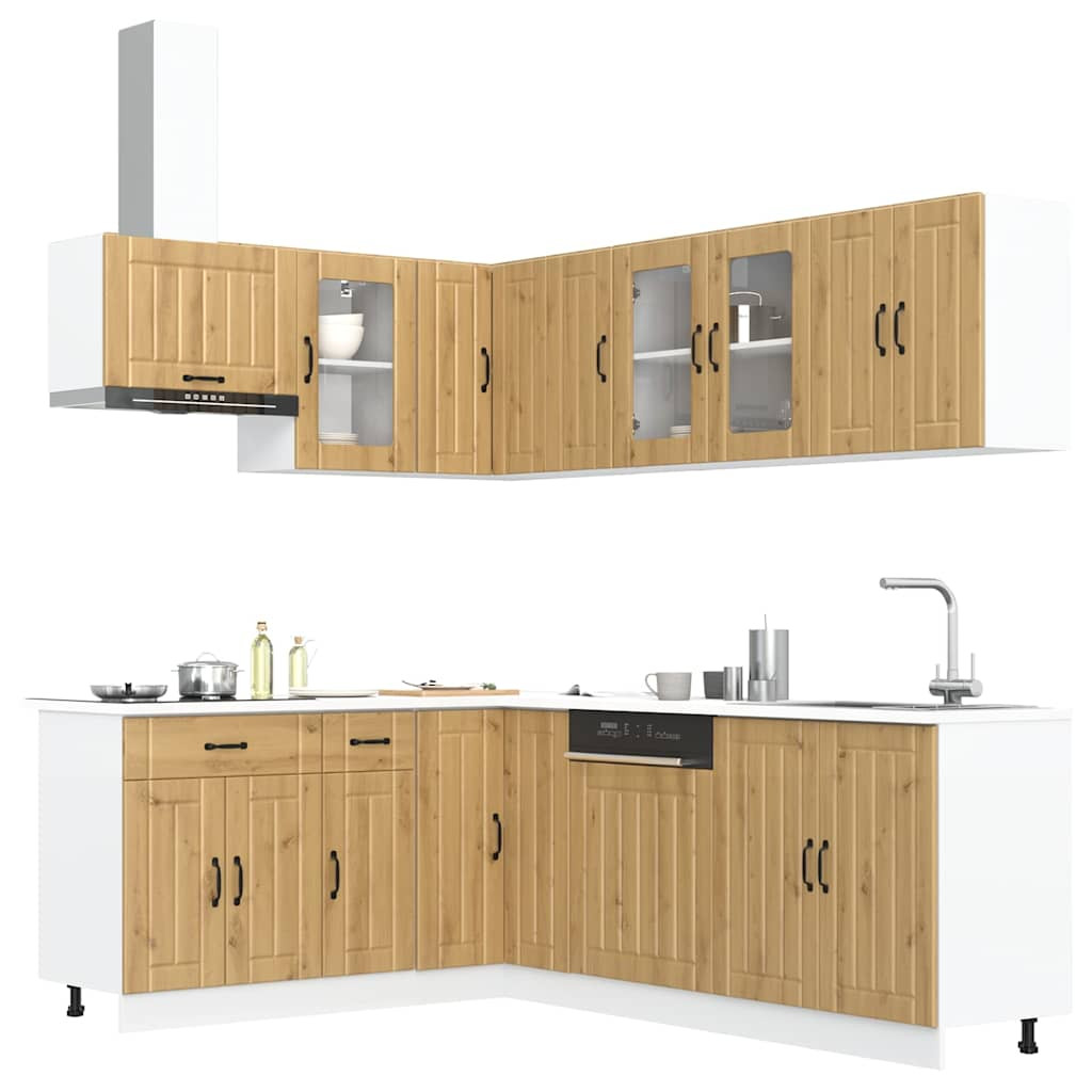 vidaXL 11-tlg. Küchenschrank-Set Lucca Artisan-Eiche Holzwerkstoff