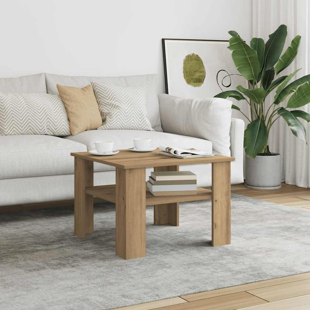 vidaXL Couchtisch Artisan-Eiche 60x60x42 cm Holzwerkstoff