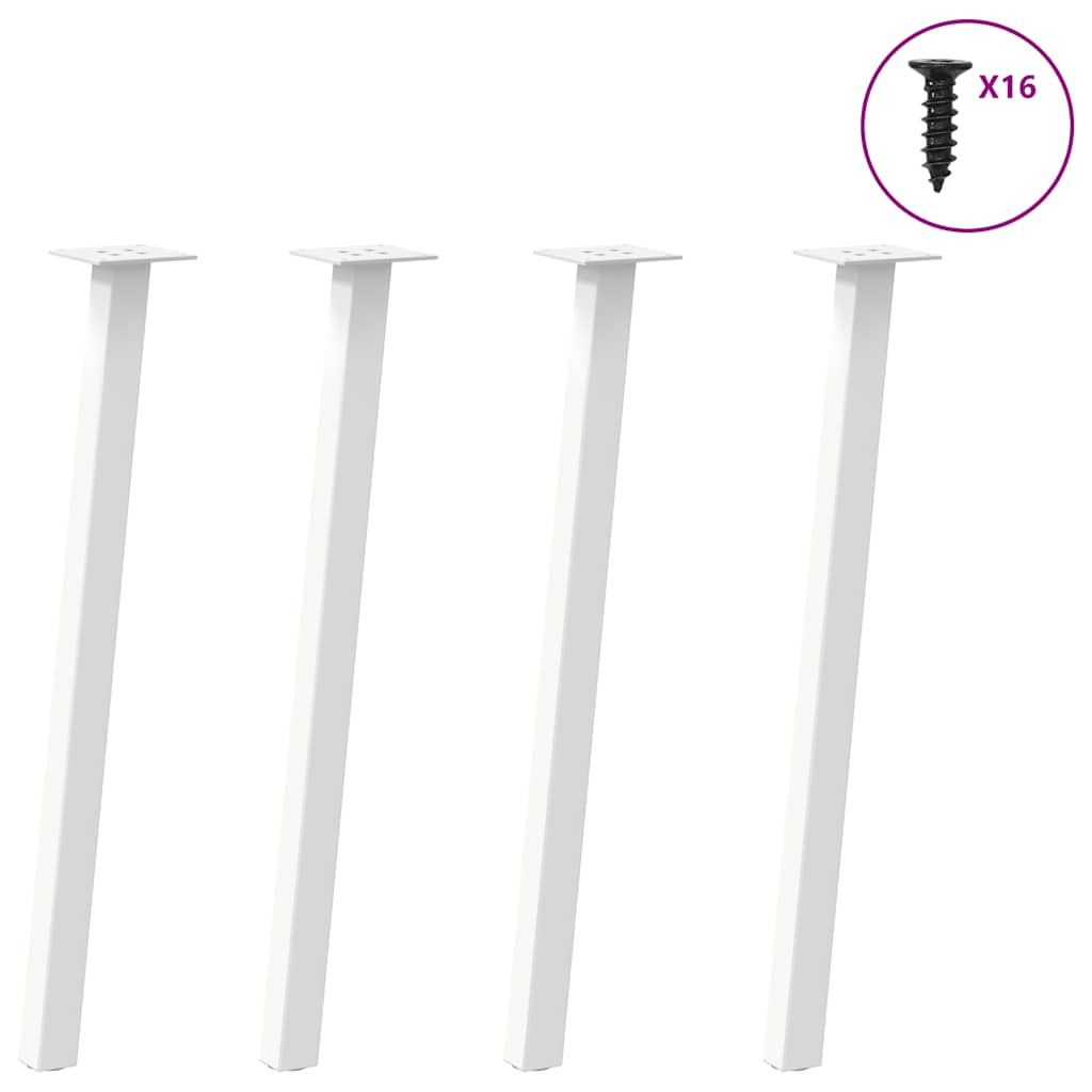 vidaXL Konsolentischbeine 4 Stk. Weiß 72 cm Stahl