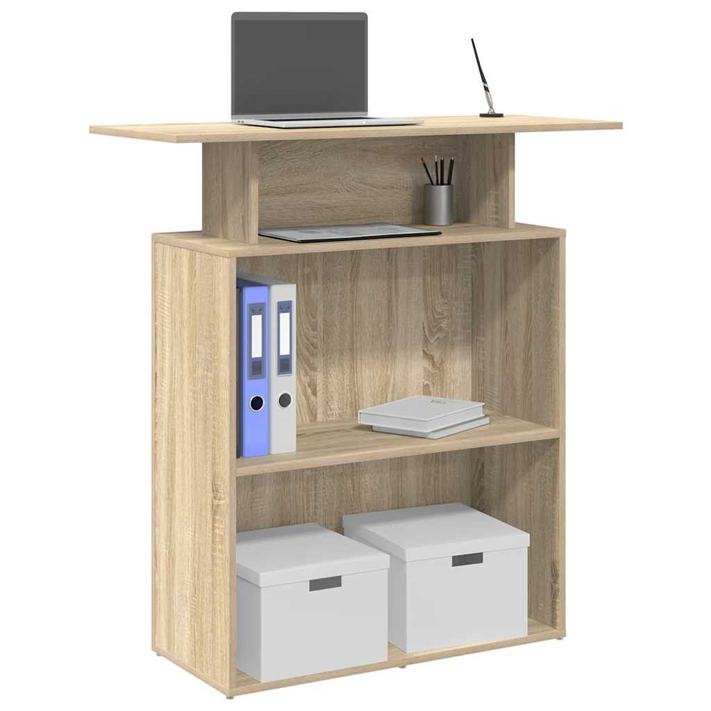 vidaXL Empfangstresen Sonoma-Eiche 100 x 40 x 104 cm Holzwerkstoff