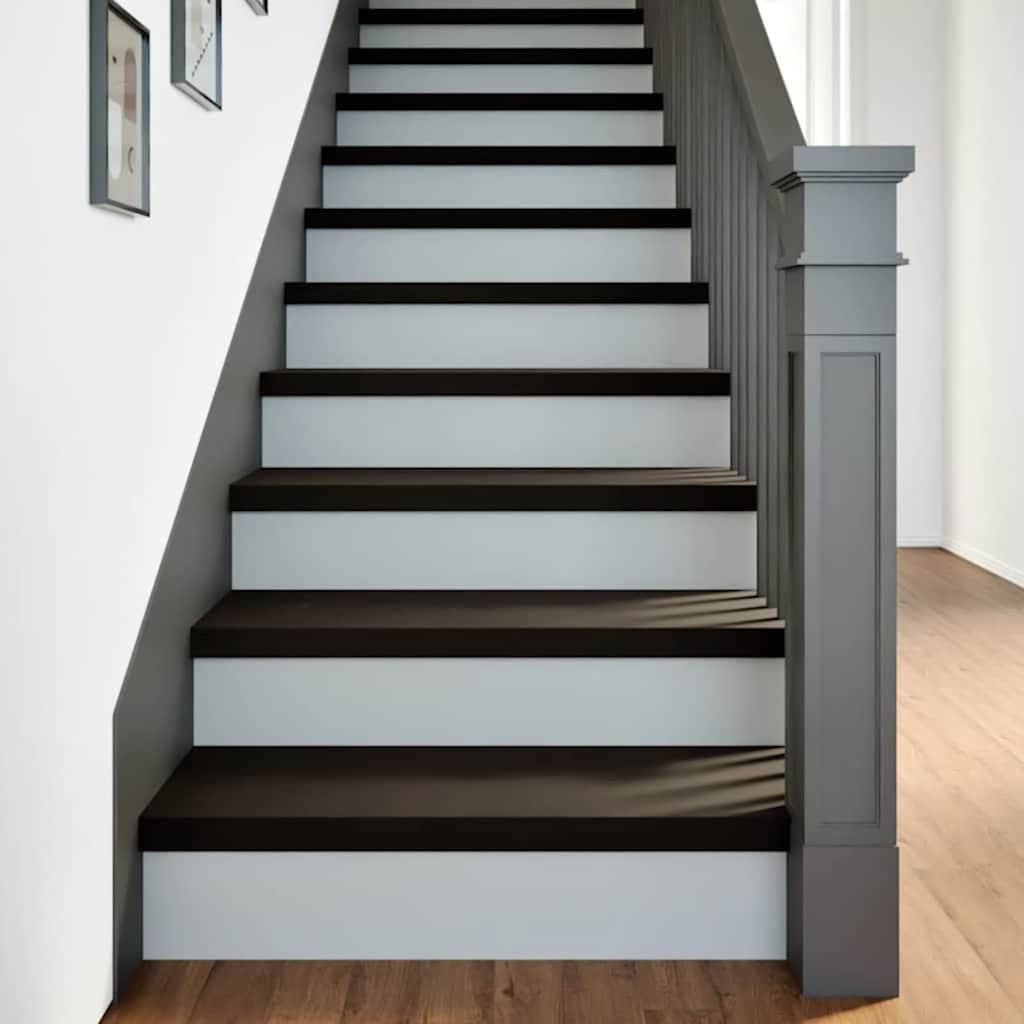 vidaXL Treppenstufen 12 Stk. Braun-Schwarz 70x30x2 cm Massivholz Eiche