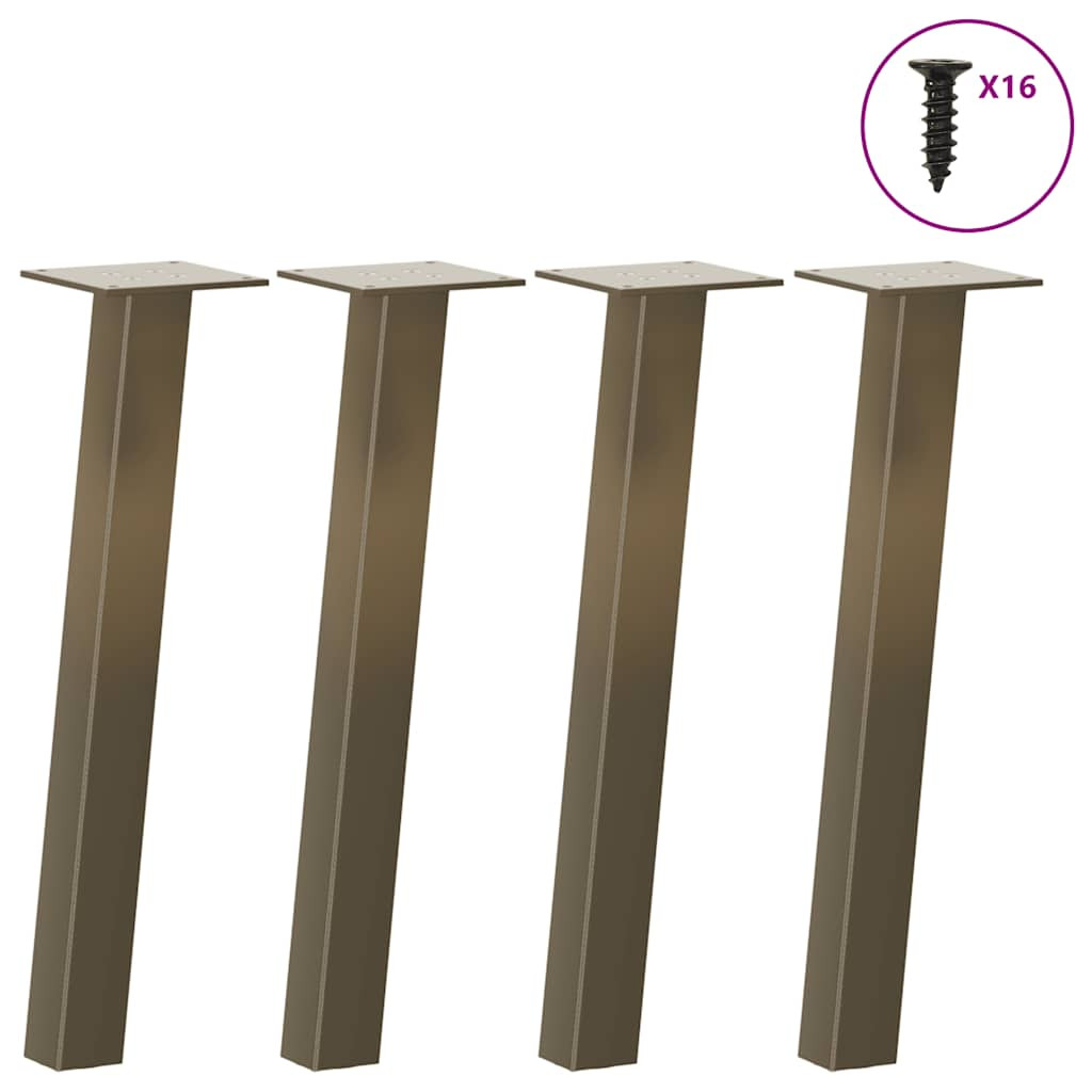 vidaXL Couchtischbeine 4 Stk. Naturstahl 42 cm Stahl