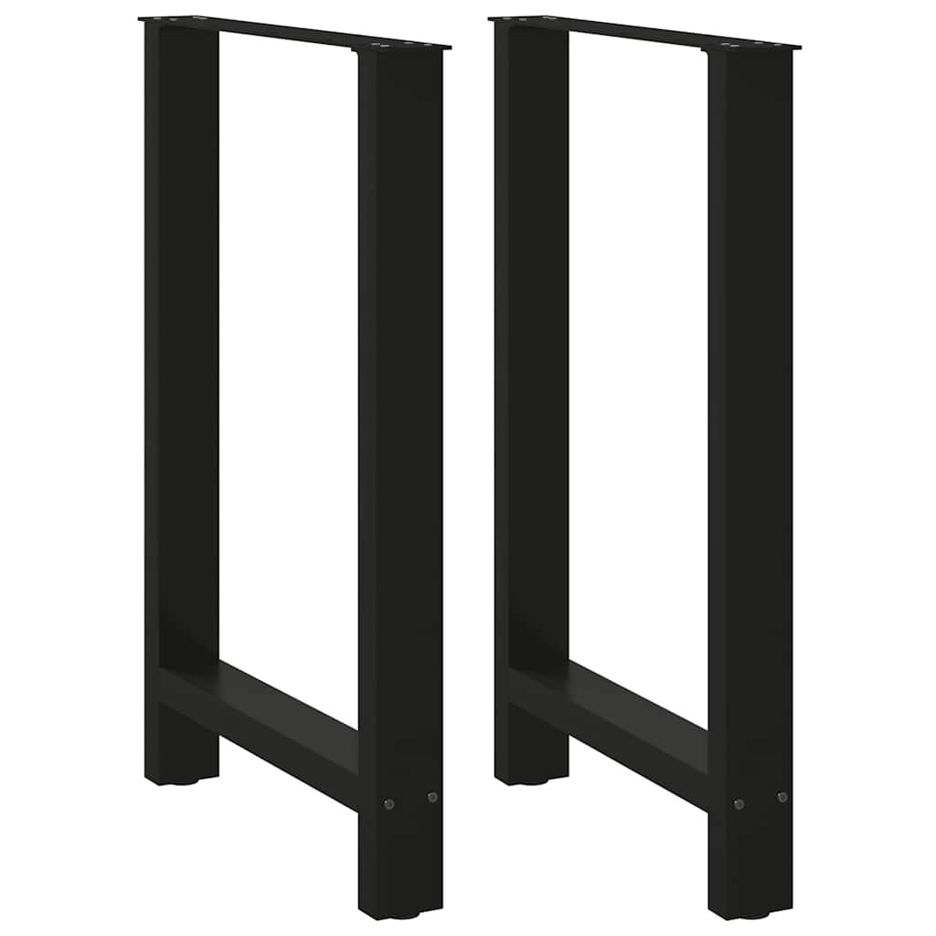 vidaXL Bartischbeine Schwarz 2 Stk. 60x(90-91) cm Stahl